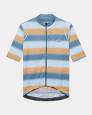 Café du Cycliste 車衣 Audax Mona V2 Superlight Jersey V2 DeepWater Sunflower 男款 湖水藍橘條紋