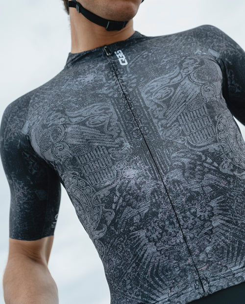 Q36.5 車衣 Gregarius Pro Damascato Jersey Black 男款 大馬士革圖騰黑