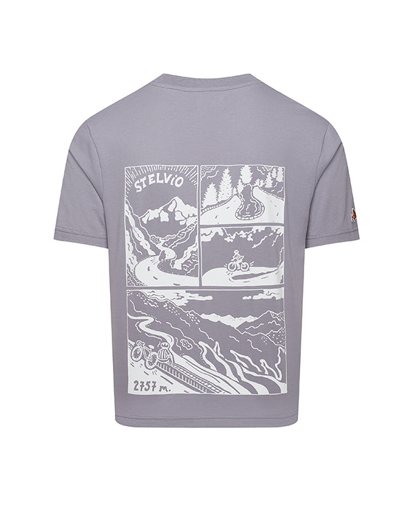 Café du Cycliste T-Shirt Col Stelvio 灰紫