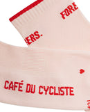 Café du Cycliste 車襪 Motto Summer Socks Red on Rosa 輕量車襪 粉