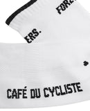 Café du Cycliste 車襪 Motto Summer Socks Black on White 輕量車襪 白