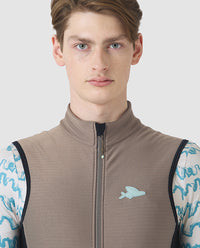 Café du Cycliste 背心 Sibille Softshell Gilet Oyster Grey 男款 棕
