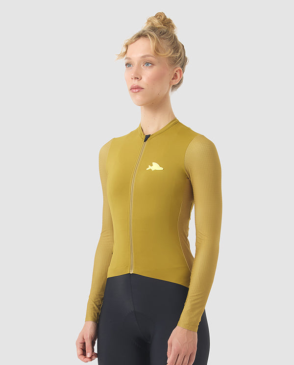 Café du Cycliste 車衣 Andrea Superlight LS Jersey Golden Olive 長袖 女款 金