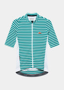 Café du Cycliste 車衣 Romy Midweight Jersey White Dark Sea 女款 綠白紋