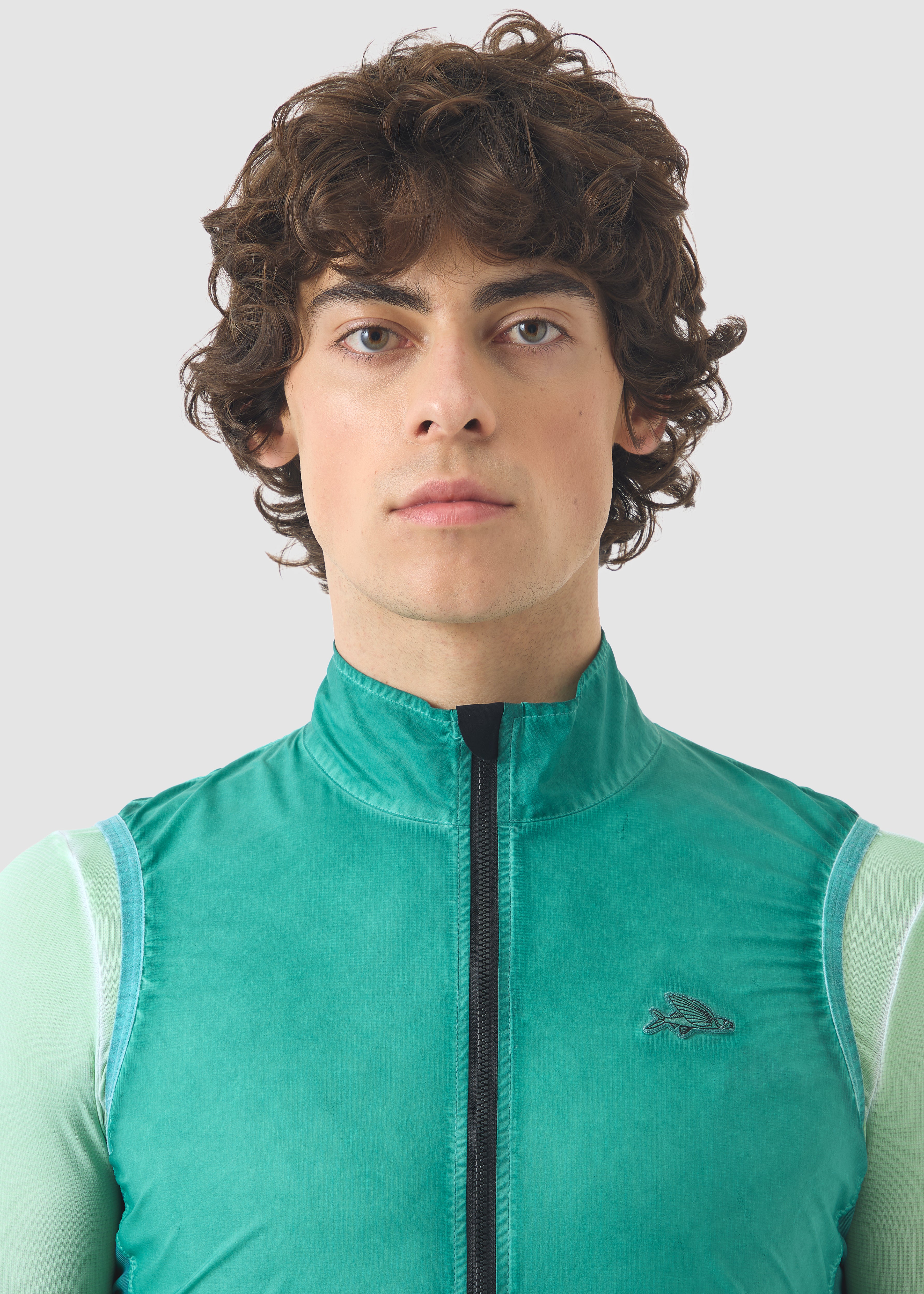Café du Cycliste 防風背心 Edith Windproof Gilet Cold Dye Dark Sea 男款 冷染綠