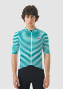 Café du Cycliste 車衣 Romy Midweight Jersey White Dark Sea 男款 綠白紋