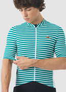 Café du Cycliste 車衣 Romy Midweight Jersey White Dark Sea 男款 綠白紋