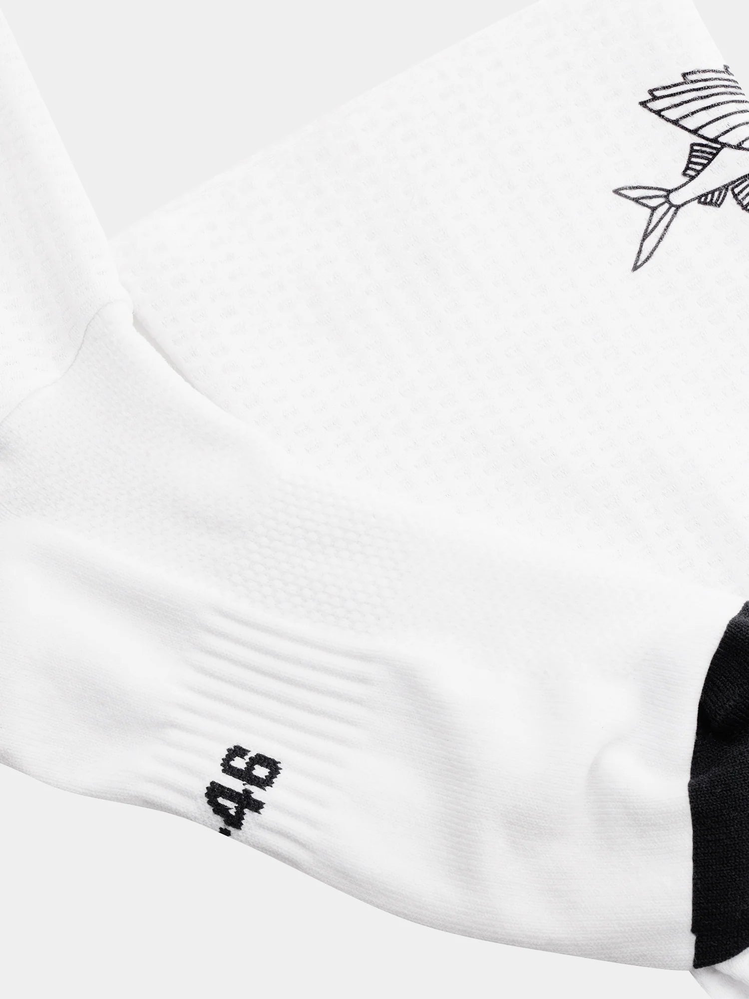 Café du Cycliste 空力車襪 Aero Socks Flying Fish Black on White 飛魚白