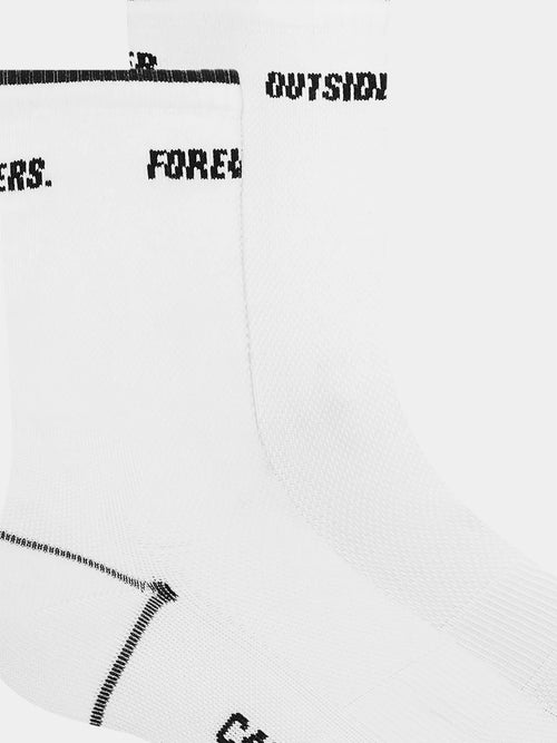 Café du Cycliste 車襪 Motto Summer Socks Black on White 白底黑字