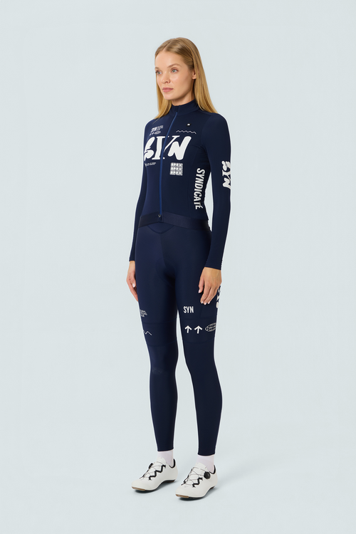SYN 保暖長袖車衣Pro Team APEX Thermal LS Jersey 2.0 Dark Blue 女款 藍