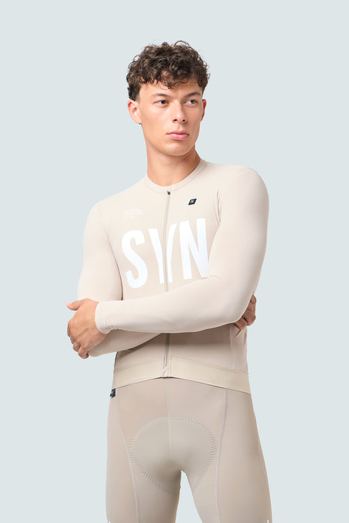 SYN 薄刷毛長袖車衣 Training LS Jersey 2.0 Iced Coffee 男款 淺咖啡