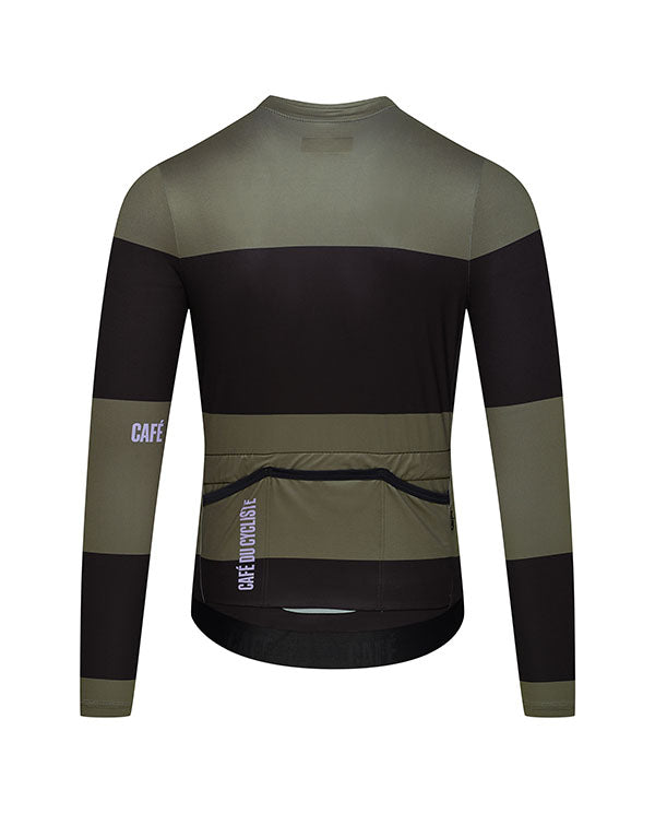 Café du Cycliste 車衣 Constance LS Jersey Black/Avocado 長袖 男款 黑綠條紋