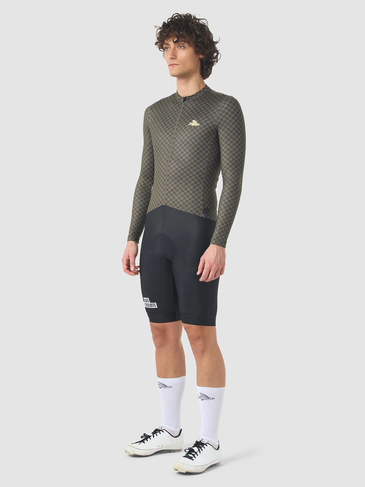 Café du Cycliste 車衣 Constance V2 LS Jersey Raven Carob 長袖 男款 棕黑格