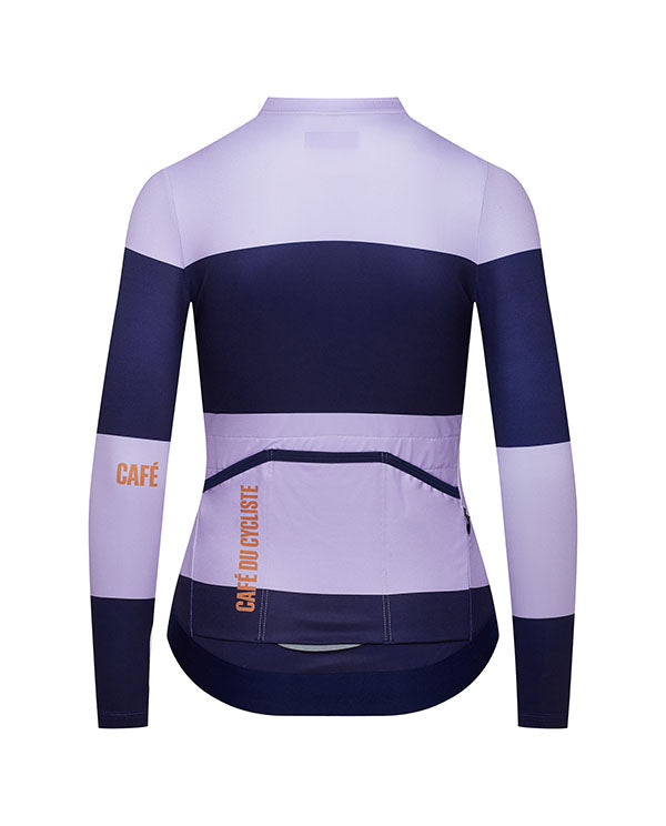 Café du Cycliste 車衣 Constance LS Jersey Navy/Aster 長袖 女款 藍紫條紋