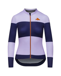 Café du Cycliste 車衣 Constance LS Jersey Navy/Aster 長袖 女款 藍紫條紋