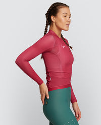 Pedla 薄長袖車衣 BOLD Essential Air LS Jersey Rasberry 女款 覆盆莓紅