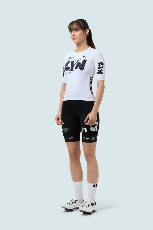 SYN 無拉鍊車衣 Pro Team Zippless Jersey White 女款 白