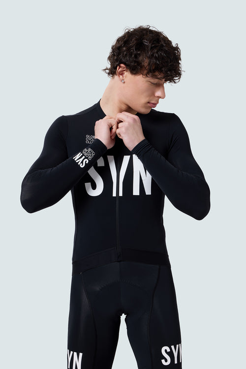 SYN 薄刷毛長袖車衣 Training LS Jersey 2.0 Black 男款 黑