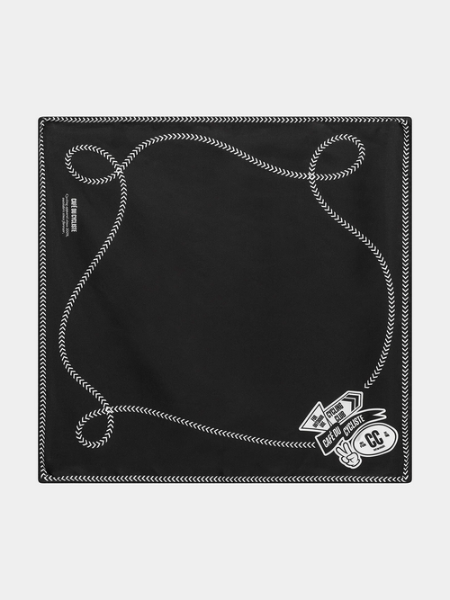 Café du Cycliste 絲巾Carre de Soie Silk Scarf White n Black 黑