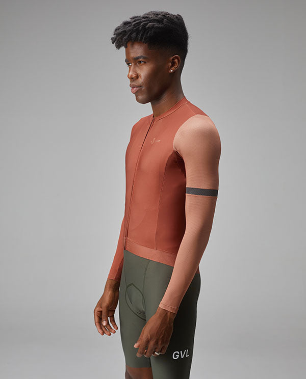 Givelo 薄長袖車衣Jersey LS G90 Autumn 秋楓橘 男女共版