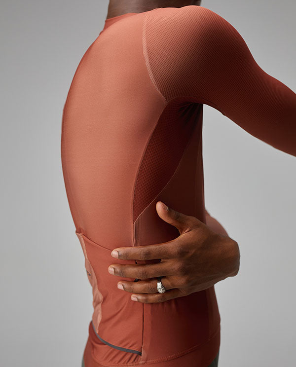 Givelo 薄長袖車衣Jersey LS G90 Autumn 秋楓橘 男女共版