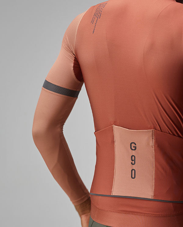 Givelo 薄長袖車衣Jersey LS G90 Autumn 秋楓橘 男女共版