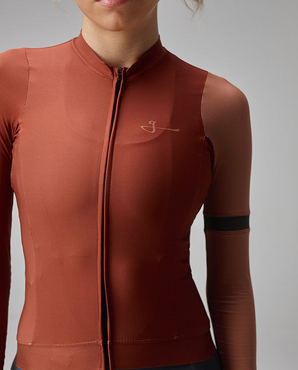 Givelo 薄長袖車衣Jersey LS G90 Autumn 秋楓橘 男女共版