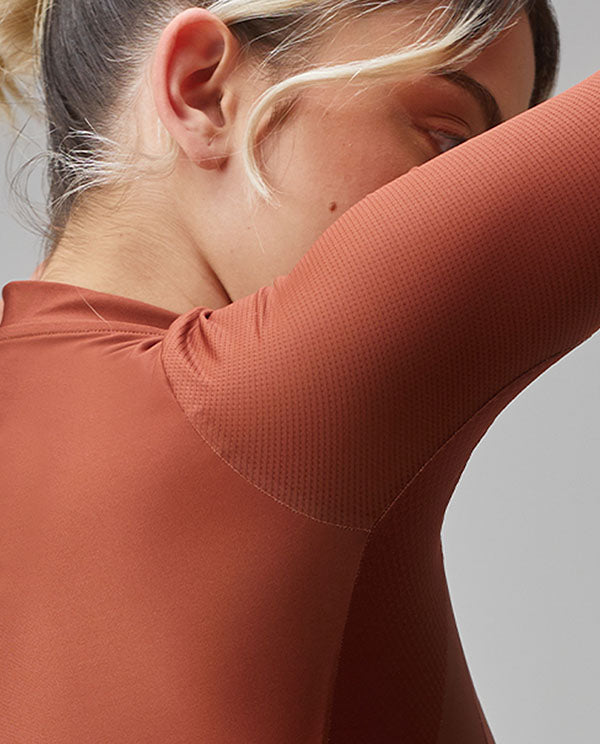 Givelo 薄長袖車衣Jersey LS G90 Autumn 秋楓橘 男女共版