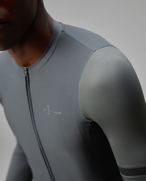 Givelo 薄長袖車衣Jersey LS G90 Iron 經典灰 男女共版