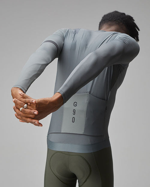 Givelo 薄長袖車衣Jersey LS G90 Iron 經典灰 男女共版