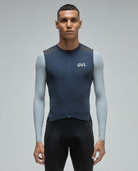 Givelo 薄長袖車衣Jersey LS Modern Classic Franch Navy 藍 男女共版