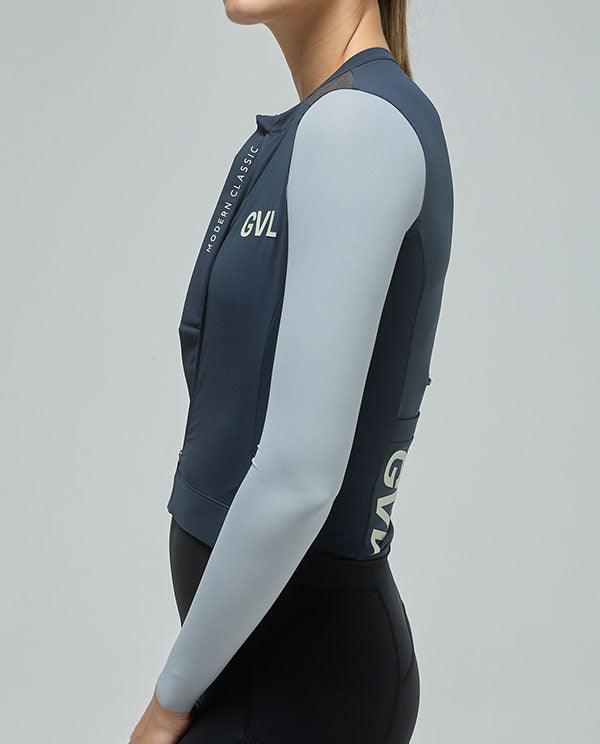 Givelo 薄長袖車衣Jersey LS Modern Classic Franch Navy 藍 男女共版