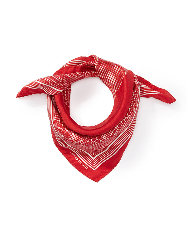 Café du Cycliste 絲巾Carre de Soie Silk Scarf Red 紅