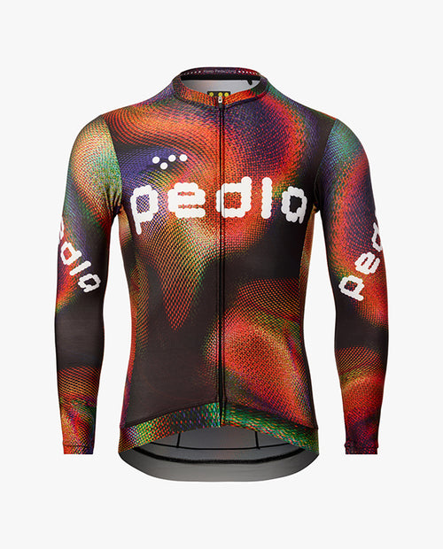 Pedla 薄長袖車衣Colour Wheel LS Classic Jersey Motion Black 男款 紅黑