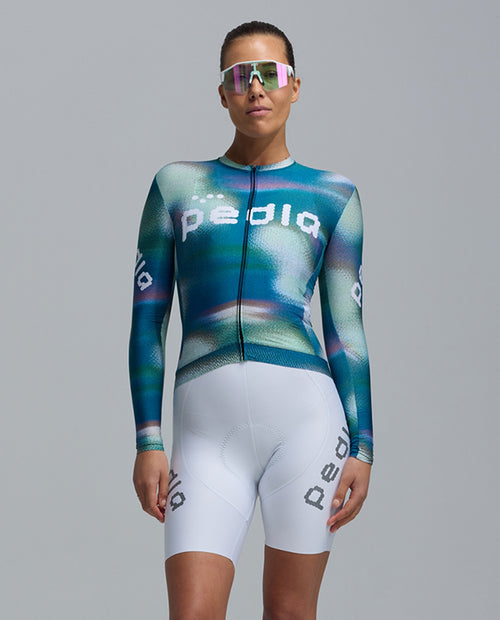 Pedla 薄長袖車衣Colour Wheel LS Classic Jersey Motion Teal 女款 藍