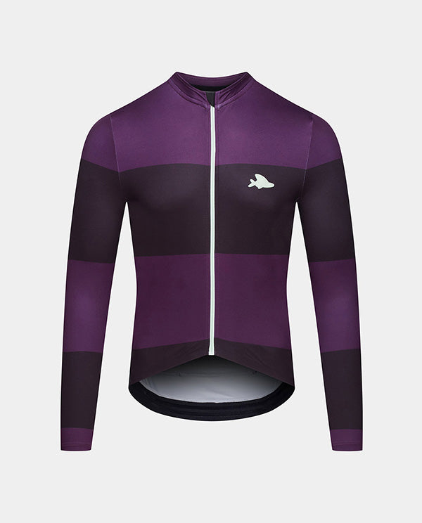 Café du Cycliste 車衣 Constance LS Jersey Black Quetsche 長袖 男款 紫黑條紋