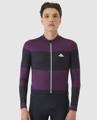 Café du Cycliste 車衣 Constance LS Jersey Black Quetsche 長袖 男款 紫黑條紋