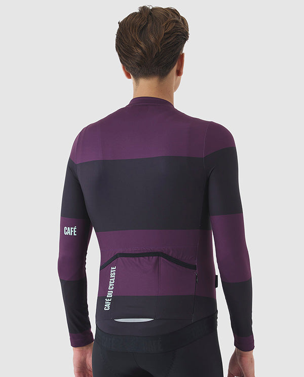 Café du Cycliste 車衣 Constance LS Jersey Black Quetsche 長袖 男款 紫黑條紋