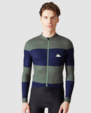 Café du Cycliste 車衣 Constance LS Jersey Navy Scots Pine 長袖 男款 藍綠條紋