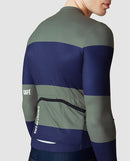 Café du Cycliste 車衣 Constance LS Jersey Navy Scots Pine 長袖 男款 藍綠條紋
