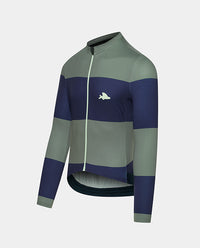 Café du Cycliste 車衣 Constance LS Jersey Navy Scots Pine 長袖 男款 藍綠條紋