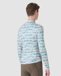 Café du Cycliste 車衣 Constance LS Jersey PearlGreyDeepWater 長袖 男款 水藍塗鴉