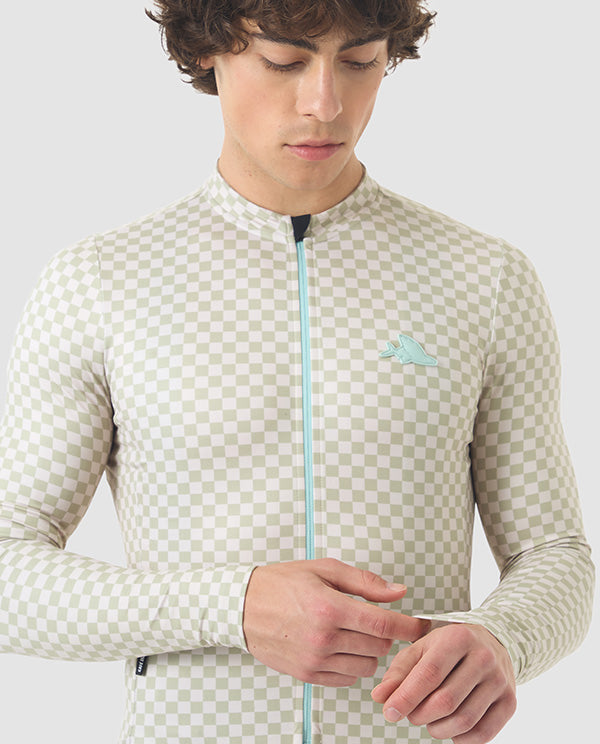 Café du Cycliste 車衣 Constance LS Jersey Puddle 長袖 男款 淺灰格