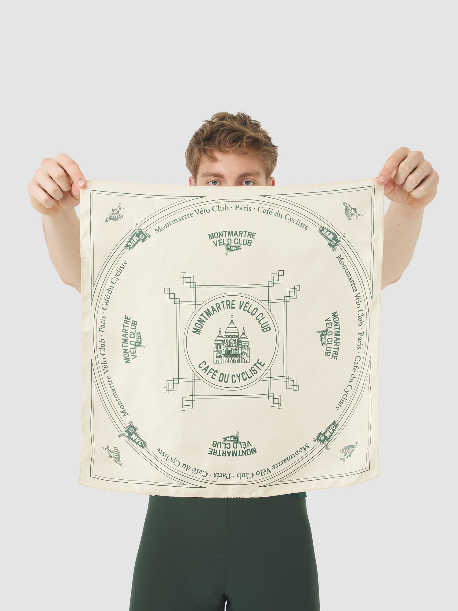 Café du Cycliste 絲巾Carre de Soie MVC Silk Scarf Antique White 米