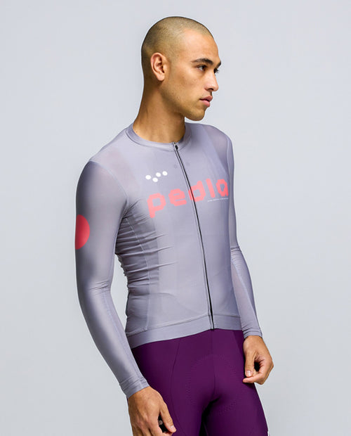 Pedla 薄長袖車衣 Dots Classic LS Jersey Light Grey 男款 淺灰