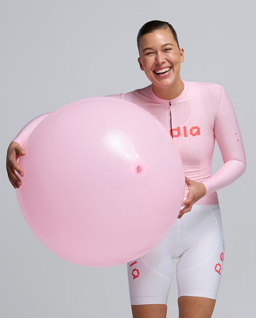 Pedla 薄長袖車衣 Dots Classic LS Jersey Dusty Pink 女款 灰粉紅