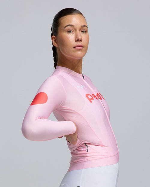Pedla 薄長袖車衣 Dots Classic LS Jersey Dusty Pink 女款 灰粉紅