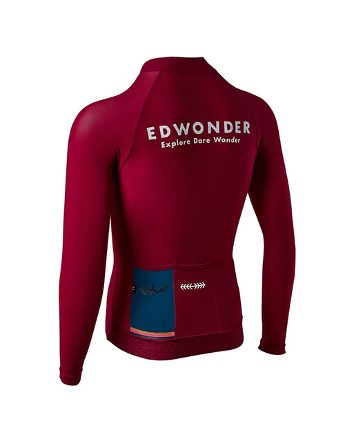 EDW 薄長袖車衣EdW Edition LS Jersey 3.0 Sangria Red 男款 勃艮第酒紅