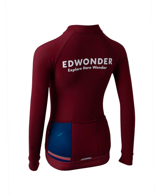 EdWonder 冬季長袖車衣EdW Edition Thermal LS Oak Maroon長袖 女款 橡木紅棕