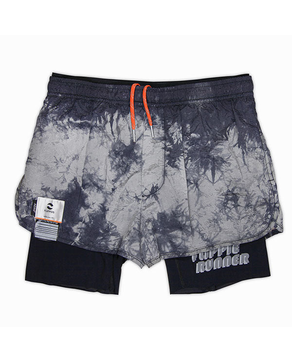 FLIPPOS 跑褲 FAITH TRAIL SHORTS 5”Tie-Dyed AERO® 黑